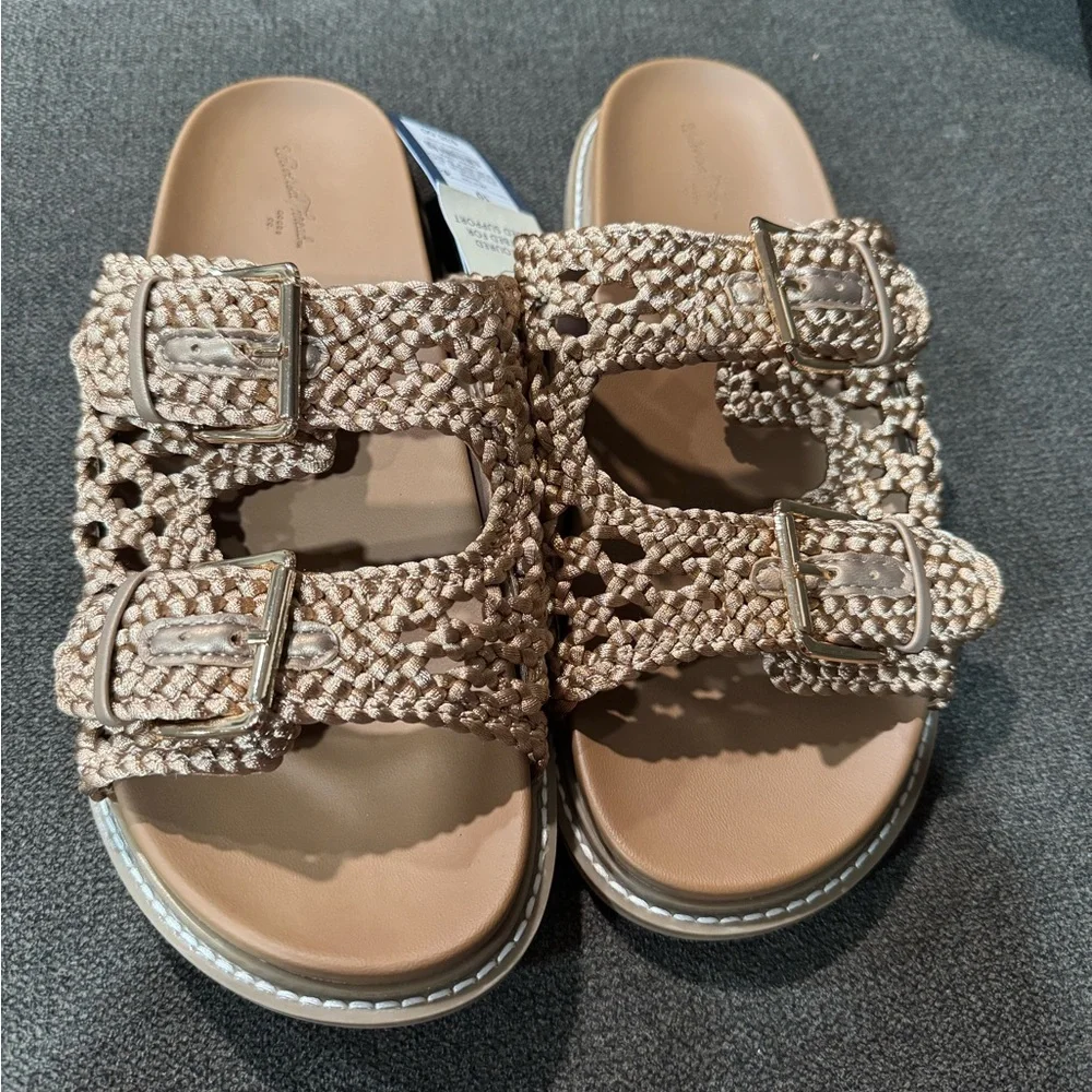 UNIVERSAL THREAD Women's Kylie tan Crochet Footbed Sandals size various